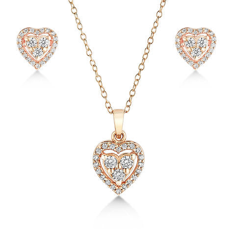 Heart shape pendant set sales