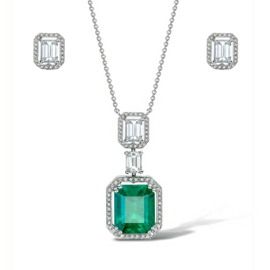 Eve Emerald Pendant Set