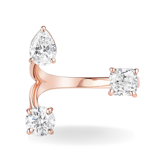 Three Stone Adjustable Ring
