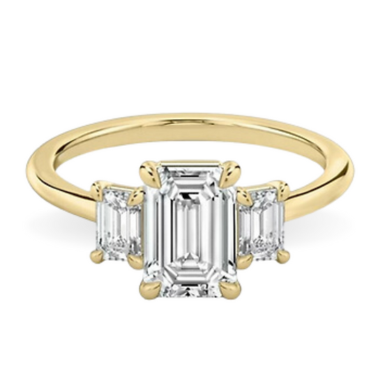 Three Stone Emerald Ring