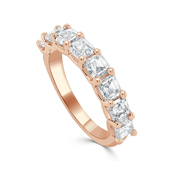 Tiara Asscher Cut Half Eternity Band