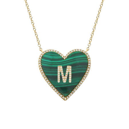 Malachite Initial Pendant