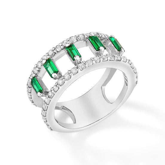 Mimi Emerald Baguette Ring