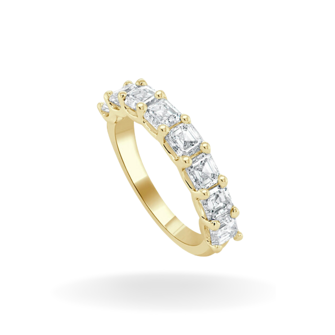 Tiara Asscher Cut Half Eternity Band