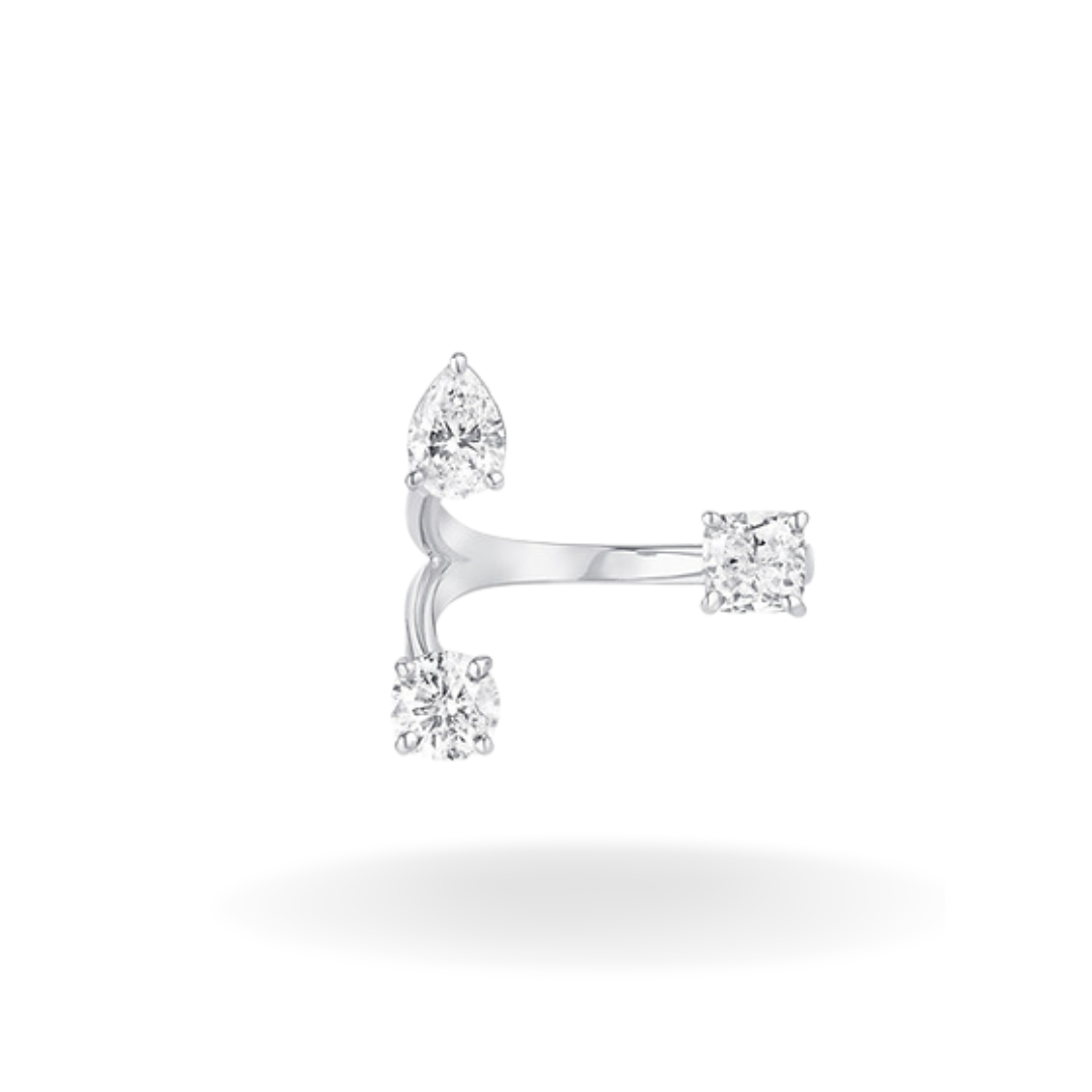 Three Stone Adjustable Ring