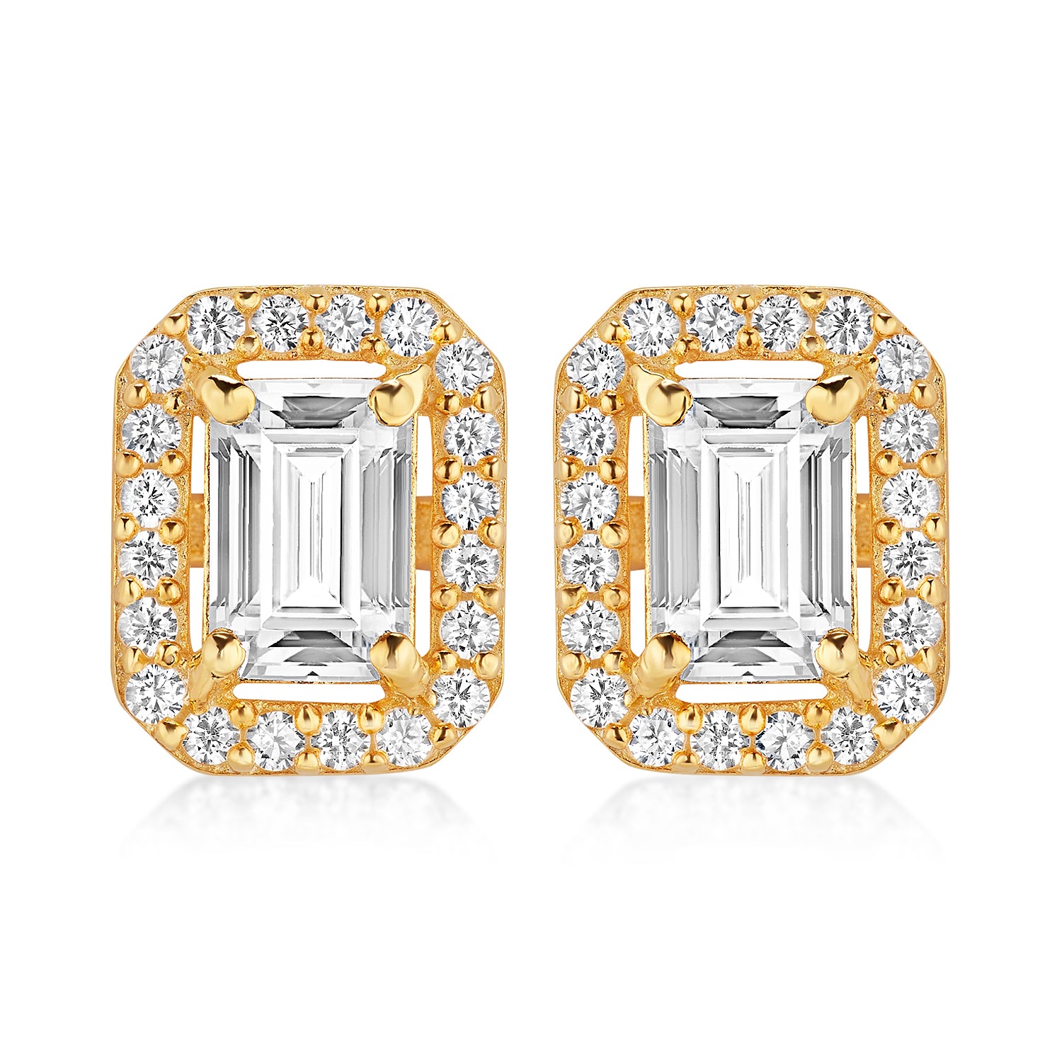 Fiona Emerald Halo Studs
