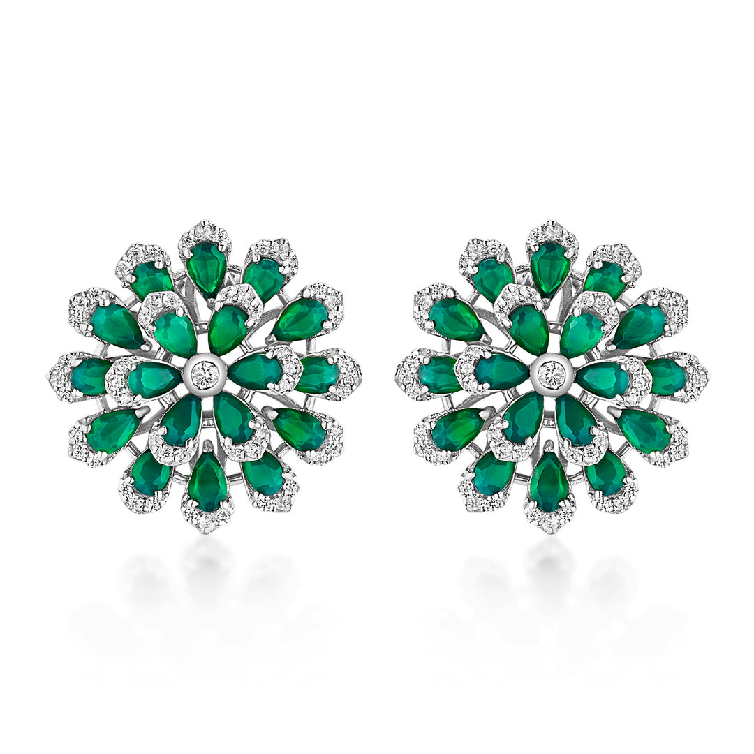 Rosa Emerald Studs