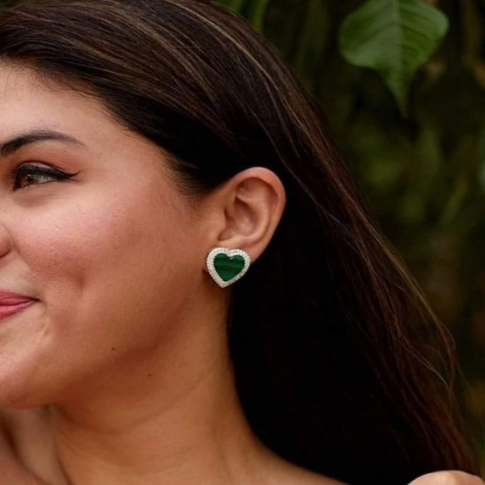 Jumbo Malachite Studs