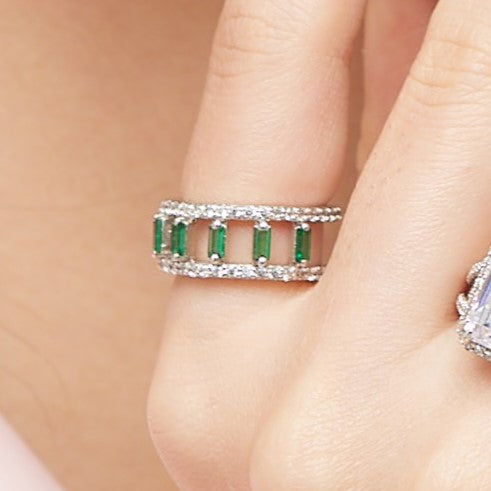 Mimi Emerald Baguette Ring