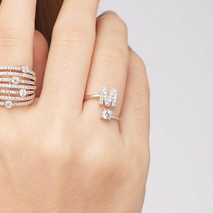 Dainty Initial Ring
