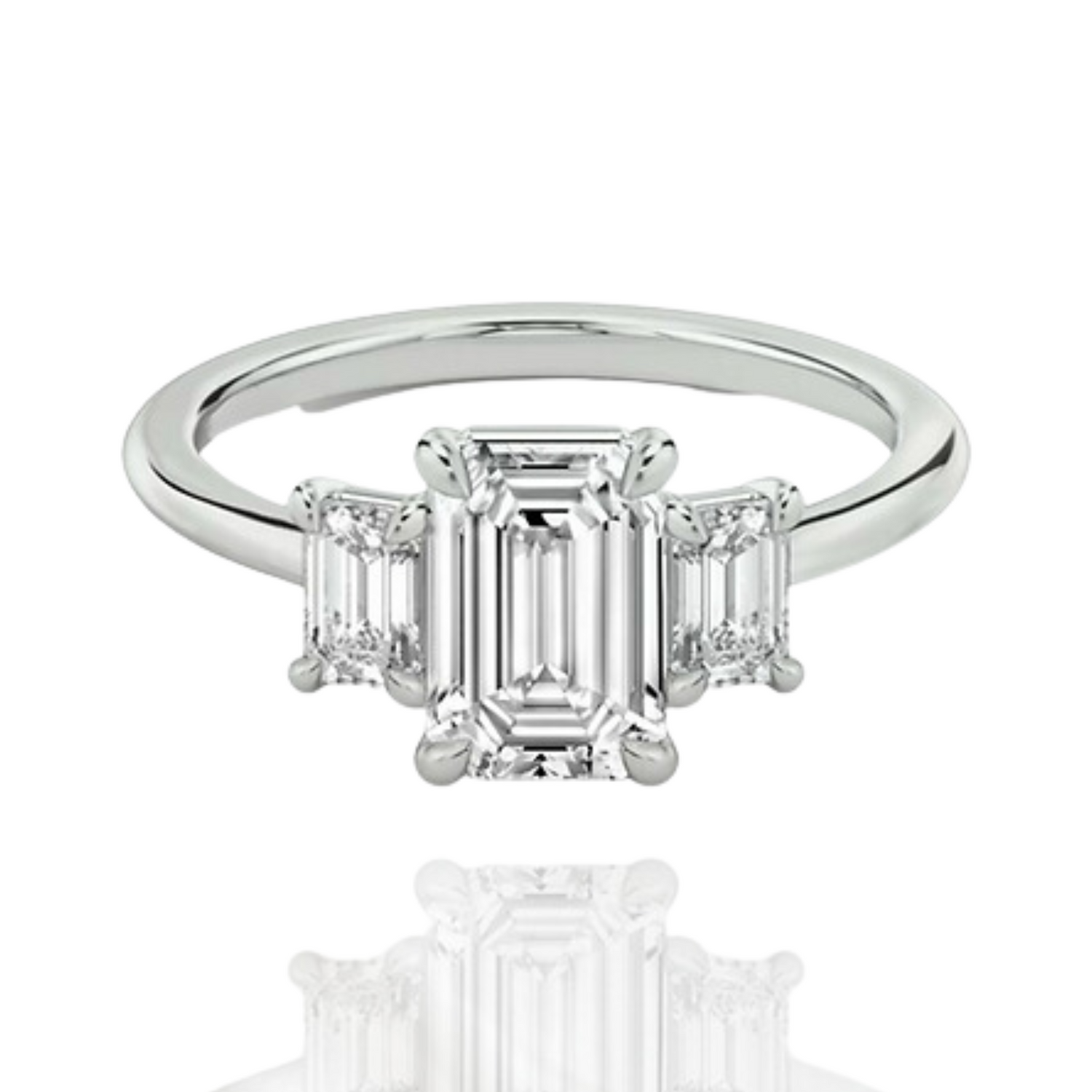 Three Stone Emerald Ring
