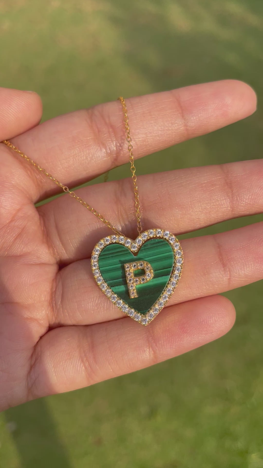 Malachite Initial Pendant